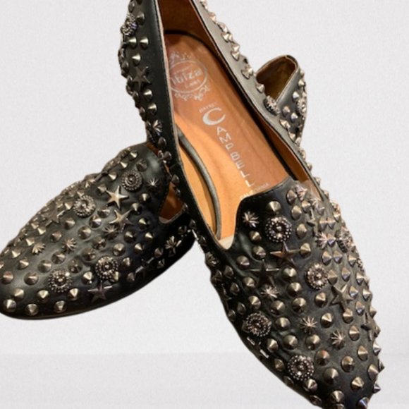 Jeffrey Campbell Shoes - JEFFREY CAMPBELL WOMEN'S BLACK MARTINI SPIKE BALLERINA LOAFERS FLATS SHOES 7.5